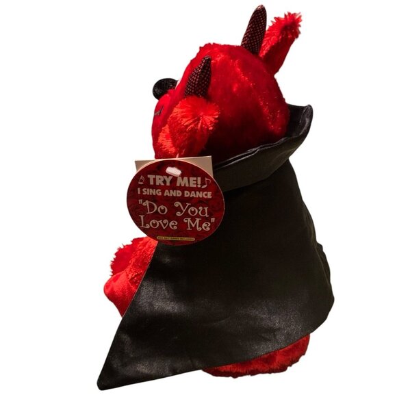 Red Dan Dee 12" Li'l Devil Valentine Music Box Plays "Do You Love Me" READ - Picture 3 of 4